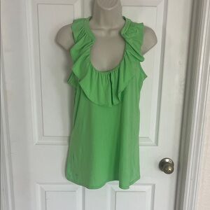 Lilly Pulitzer Lime Green Ruffle Tank Top